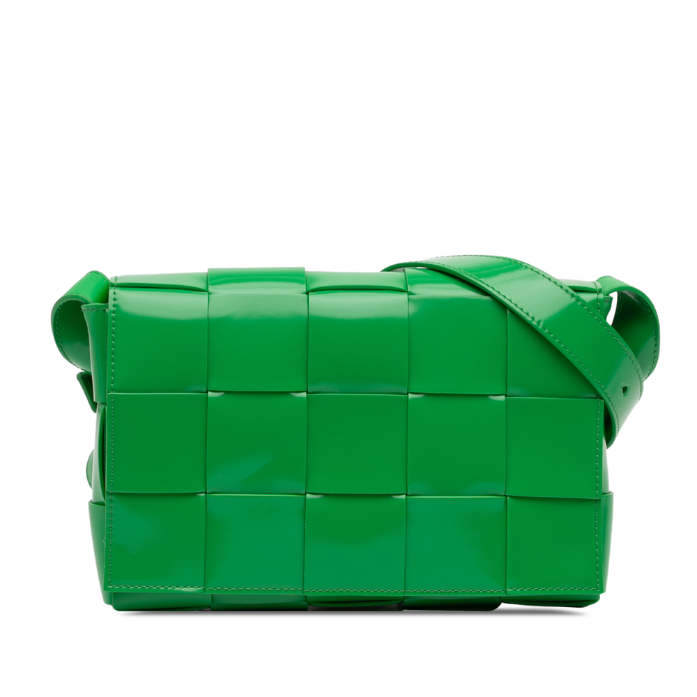 Pre-Loved Bottega Veneta Patent Intrecciato Cassette Crossbody